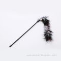 Cat teaser toy Turkey feather pole with bell